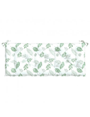 Cuscini Panca Giardino 2 pz Motivo a Foglie 120x50x7 cm Tessuto