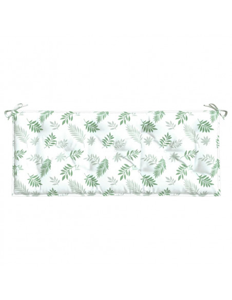 Cuscini Panca Giardino 2 pz Motivo a Foglie 120x50x7 cm Tessuto
