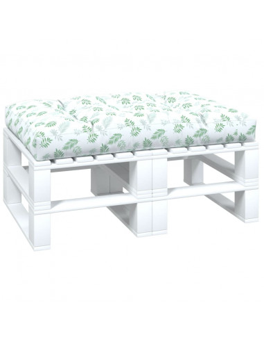 Cuscino per Pallet con Motivo a Foglie 120x80x12 cm in Tessuto