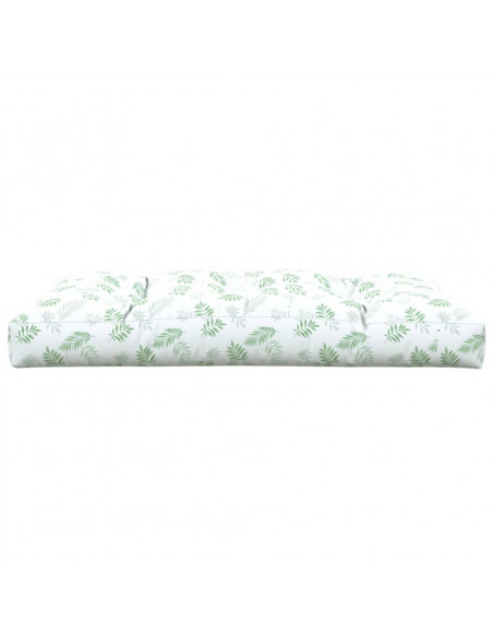 Cuscino per Pallet con Motivo a Foglie 120x80x12 cm in Tessuto