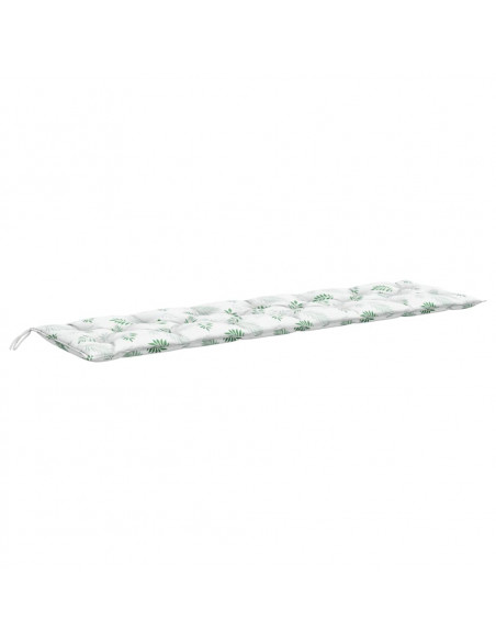 Cuscini Panca Giardino 2 pz Motivo a Foglie 200x50x7 cm Tessuto