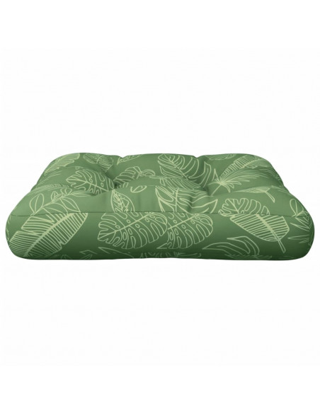 Cuscino per Pallet Motivo a Foglie 58x58x10cm in Tessuto Oxford