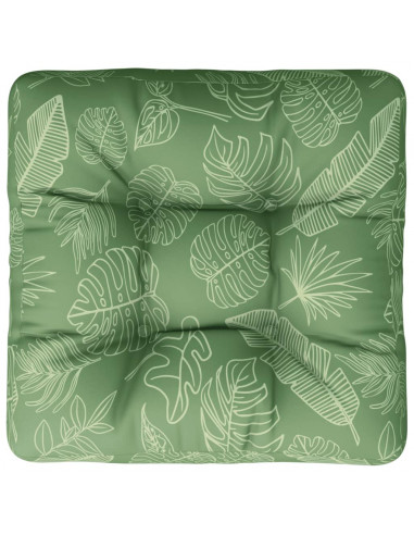 Cuscino per Pallet Motivo a Foglie 58x58x10cm in Tessuto Oxford