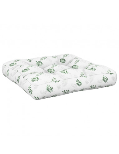 Cuscino per Pallet Motivo a Foglie 58x58x10cm in Tessuto Oxford