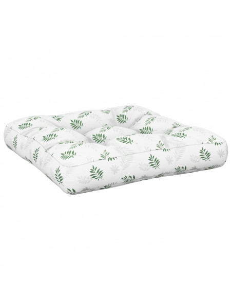 Cuscino per Pallet Motivo a Foglie 58x58x10cm in Tessuto Oxford