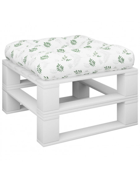 Cuscino per Pallet Motivo a Foglie 58x58x10cm in Tessuto Oxford