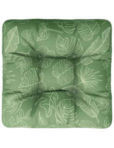 Cuscino per Pallet con Motivo a Foglie 60x60x12 cm in Tessuto 2