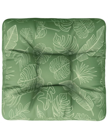 Cuscino per Pallet con Motivo a Foglie 60x60x12 cm in Tessuto