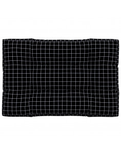 Cuscino per Pallet Motivo a Quadri Nero 120x80x12 cm in Tessuto 2
