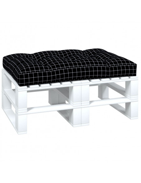 Cuscino per Pallet Motivo a Quadri Nero 120x80x12 cm in Tessuto