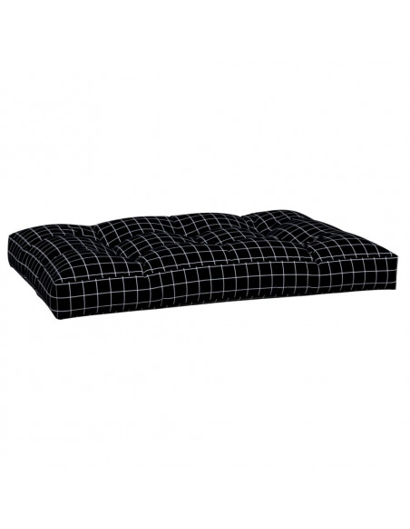 Cuscino per Pallet Motivo a Quadri Nero 120x80x12 cm in Tessuto