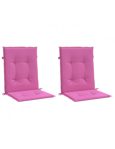 Cuscini per Sedia con Schienale Basso 2 pz Rosa in Tessuto