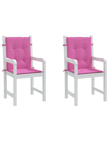 Cuscini per Sedia con Schienale Basso 2 pz Rosa in Tessuto