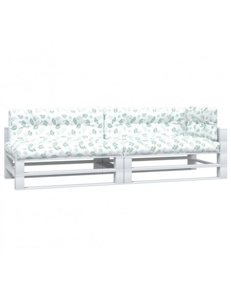 Cuscini per Pallet 5 pz con Motivo a Foglie in Tessuto