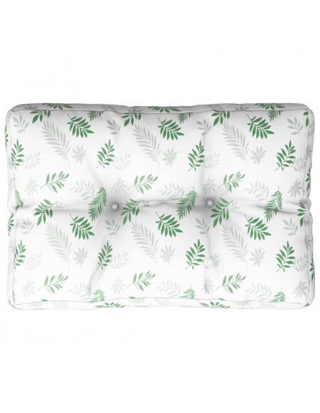Cuscino per Pallet con Motivo a Foglie 60x40x12 cm in Tessuto