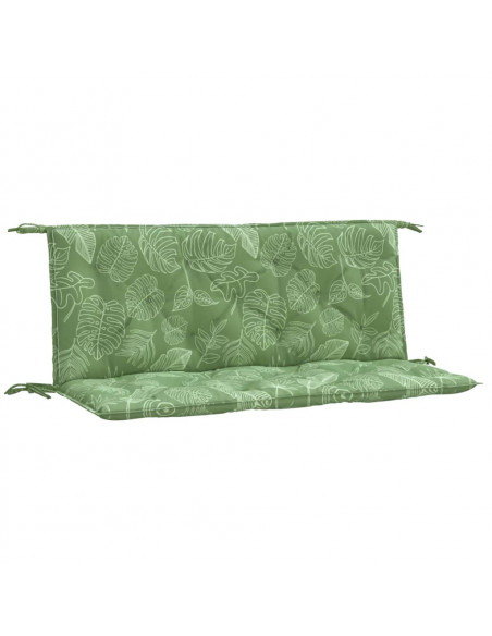 Cuscini Panca Giardino 2 pz Motivo a Foglie 120x50x7 cm Tessuto
