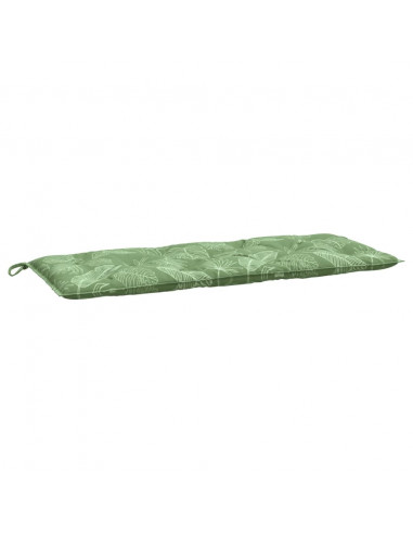 Cuscini Panca Giardino 2 pz Motivo a Foglie 120x50x7 cm Tessuto