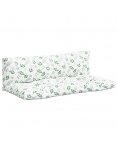 Cuscini per Pallet 2 pz Motivo a Foglie in Tessuto Oxford 2