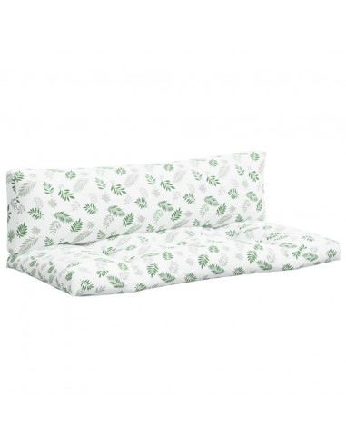 Cuscini per Pallet 2 pz Motivo a Foglie in Tessuto Oxford