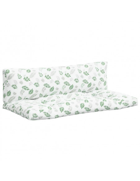 Cuscini per Pallet 2 pz Motivo a Foglie in Tessuto Oxford