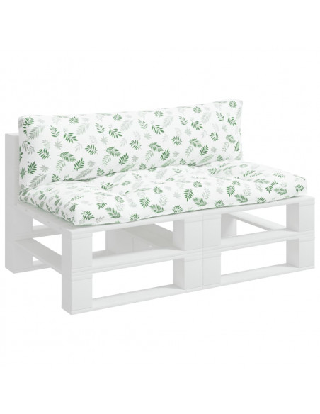 Cuscini per Pallet 2 pz Motivo a Foglie in Tessuto Oxford