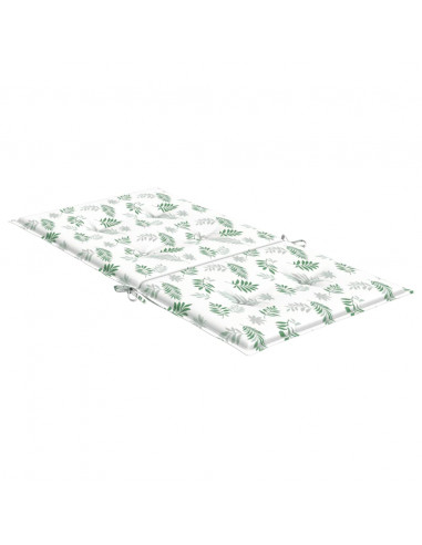 Cuscini per Sedia Schienale Basso 4 pz Motivo Foglie in Tessuto