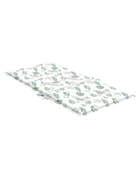 Cuscini per Sedia Schienale Basso 4 pz Motivo Foglie in Tessuto