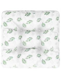 Cuscino per Pallet con Motivo a Foglie 60x60x12 cm in Tessuto 2