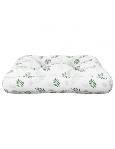 Cuscino per Pallet con Motivo a Foglie 60x60x12 cm in Tessuto