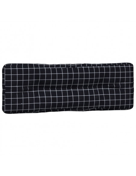 Cuscini per Pallet 5 pz con Motivo a Quadri Nero in Tessuto