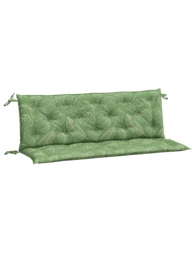 Cuscini Panca Giardino 2 pz Motivo a Foglie 150x50x7 cm Tessuto