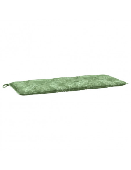 Cuscino Panca Giardino con Motivo a Foglie 120x50x7 cm Tessuto