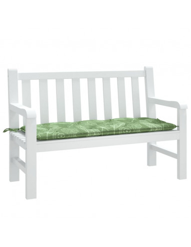 Cuscino Panca Giardino con Motivo a Foglie 120x50x7 cm Tessuto