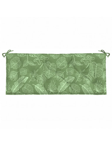 Cuscino Panca Giardino con Motivo a Foglie 120x50x7 cm Tessuto
