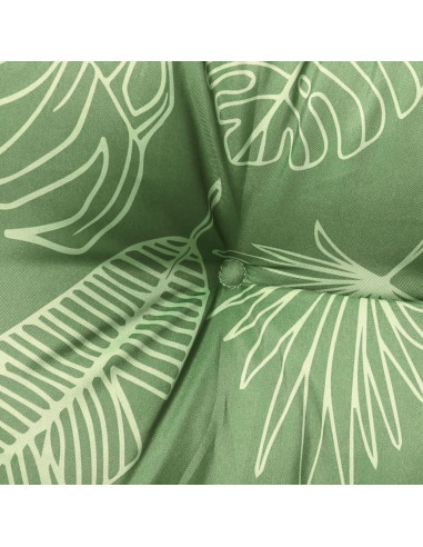 Cuscino Panca Giardino con Motivo a Foglie 120x50x7 cm Tessuto