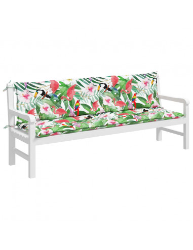 Cuscini Panca da Giardino 2pz Multicolore 200x50x7cm in Tessuto