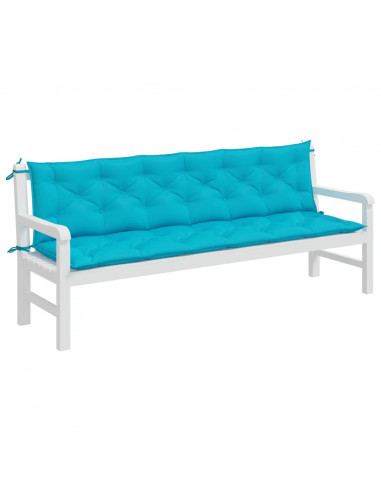 Cuscini per Panca da Giardino 2 pz Turchese 200x50x7 cm Tessuto