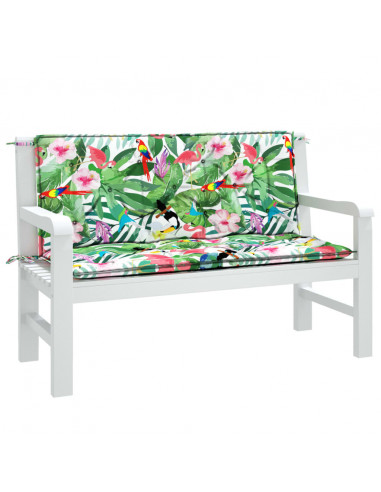 Cuscini Panca da Giardino 2pz Multicolore 120x50x7cm in Tessuto