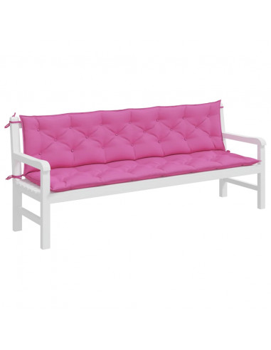 Cuscini per Panca da Giardino 2 pz Rosa 200x50x7 cm in Tessuto