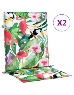 Cuscini per Sedia Schienale Basso 2 pz Multicolore in Tessuto 2