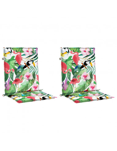 Cuscini per Sedia Schienale Basso 2 pz Multicolore in Tessuto