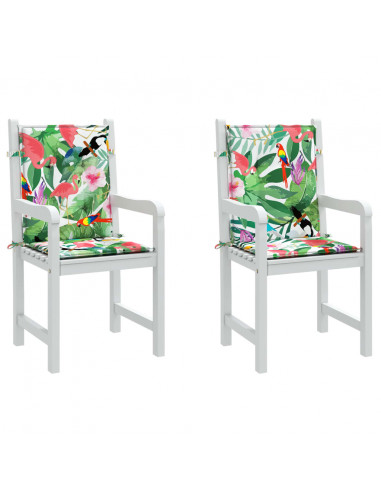 Cuscini per Sedia Schienale Basso 2 pz Multicolore in Tessuto