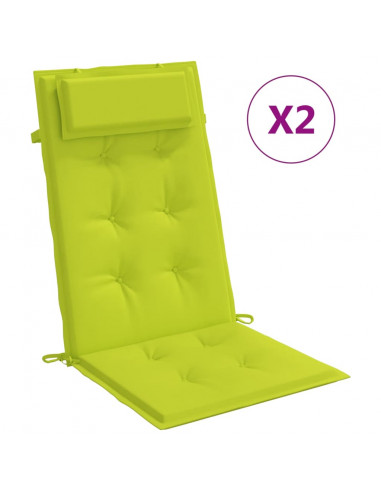 Cuscini Sedia Schienale Alto 2 pz Verde Chiaro Tessuto Oxford
