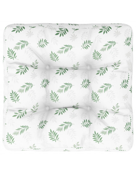 Cuscino per Pallet con Motivo a Foglie 50x50x12 cm in Tessuto