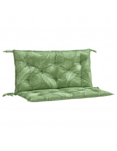 Cuscini Panca Giardino 2 pz Motivo a Foglie 100x50x7 cm Tessuto 2