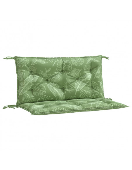 Cuscini Panca Giardino 2 pz Motivo a Foglie 100x50x7 cm Tessuto