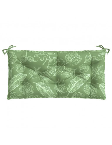 Cuscini Panca Giardino 2 pz Motivo a Foglie 100x50x7 cm Tessuto