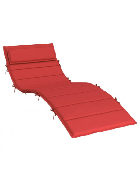 Cuscino per Lettino Rosso 180x60x3 cm in Tessuto Oxford