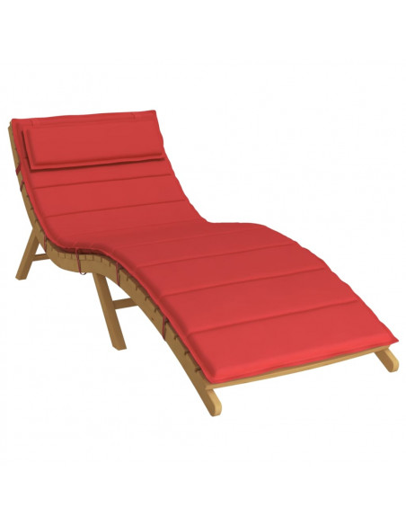 Cuscino per Lettino Rosso 180x60x3 cm in Tessuto Oxford