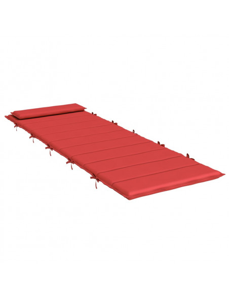 Cuscino per Lettino Rosso 180x60x3 cm in Tessuto Oxford